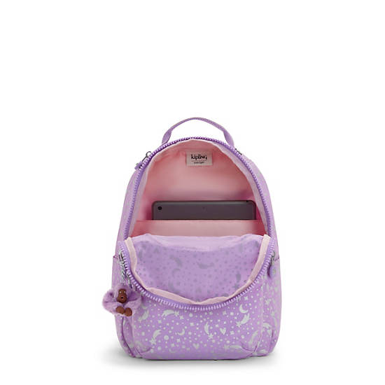 Kipling Seoul Small Printed Tablet Rygsække Lilla | DK 1613VR